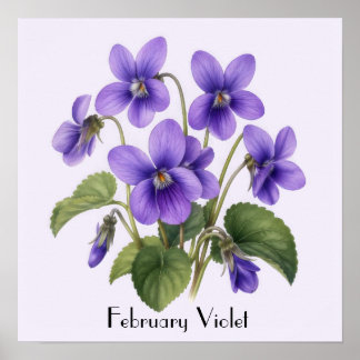 Poster Flores Violeta de Fevereiro