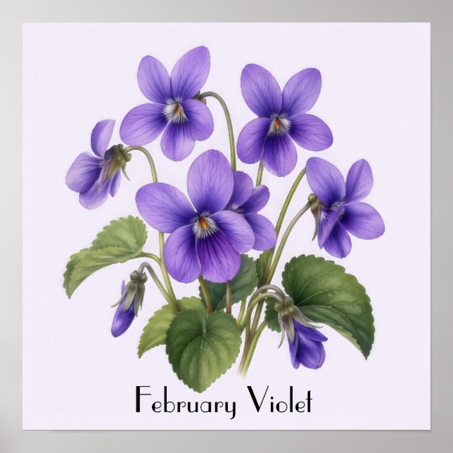 Poster Flores Violeta de Fevereiro (Frente)