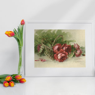 Pôster Flores Vitorianas Antigas, Rosas Vermelhas