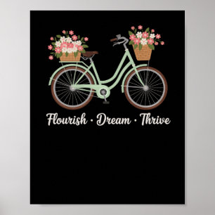 Poster Florescer Sonho Prosperar Floral Bicicleta Trump S