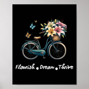 Poster Florescer Sonho Prosperar Floral Bike Sutil 8647 T