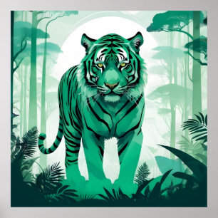 Poster Floresta Ambiente Natural de Animais do Tigre