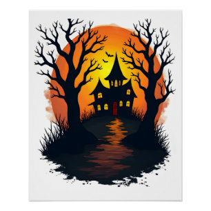 Pôster Floresta Assombrada � Camiseta da Natureza de Hall