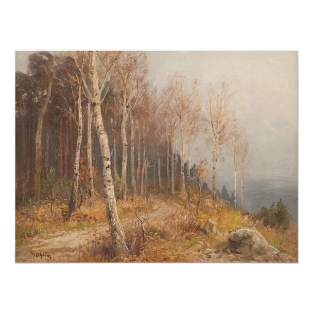 Pôster Floresta Birch - Hugo Mühlig (Frente)
