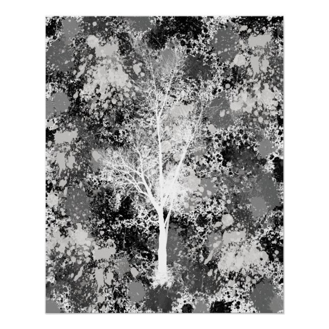 Pôster Floresta Chic Abstrata (Frente)