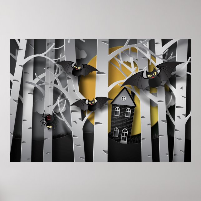 Poster Floresta Cypress e Bats (Frente)