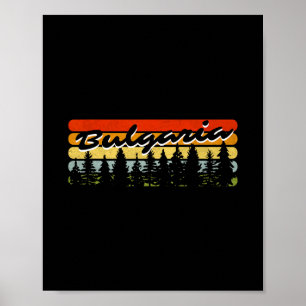 Poster Floresta da Bulgária Pôr do Sol Árvores Cabana Lem
