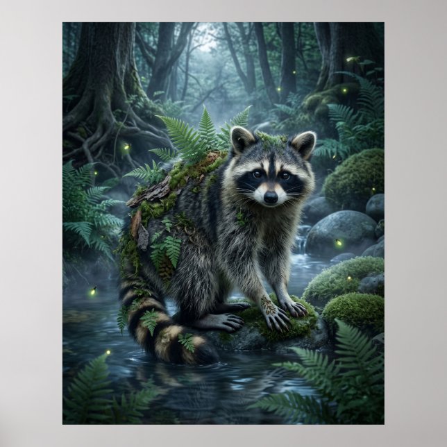 Poster Floresta da Traquinice do Guaxinim Samambaia (Frente)