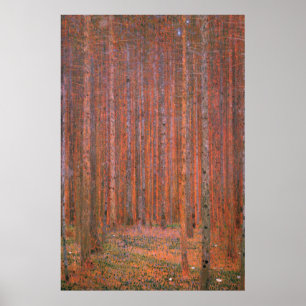 Pôster Floresta de Abetos de Gustav Klimt Tannenwald Árvo