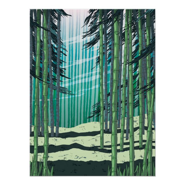 Pôster Floresta de Bambu (Frente)