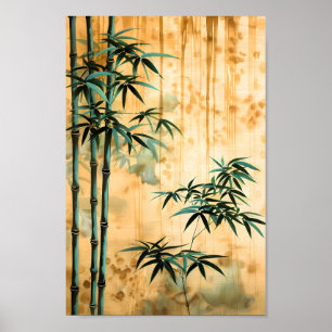 Poster Floresta de Bambu da Natureza Botânica Zen