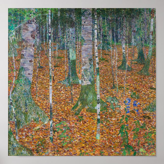 Poster Floresta de Birch | Gustav Klimt | (Frente)