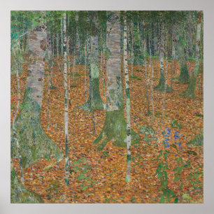Poster Floresta de Birch — Gustav Klimt (1903)