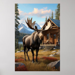 Poster *~* Floresta de Cabina Natural do Fluxo MOOSE AP49