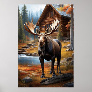 Poster *~* Floresta de Cabina Natural do Fluxo MOOSE AP49