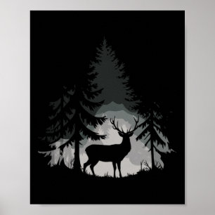 Poster Floresta de cervos selvagens vida selvagem naturez