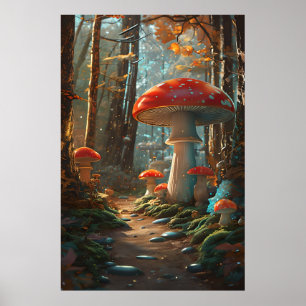 Poster Floresta de Cogumelo Encantada - Floresta de Cerra