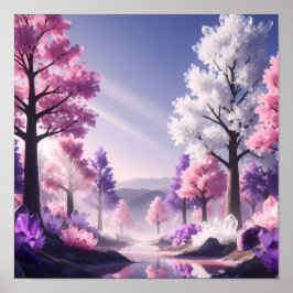 Poster Floresta de Cristal Florido de Luz dos Sonhos