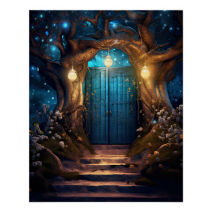 Pôster Floresta de Fantasia Encantada Magnética - Velha P