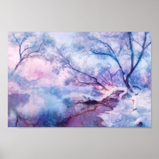 Poster Floresta de inverno (Frente)