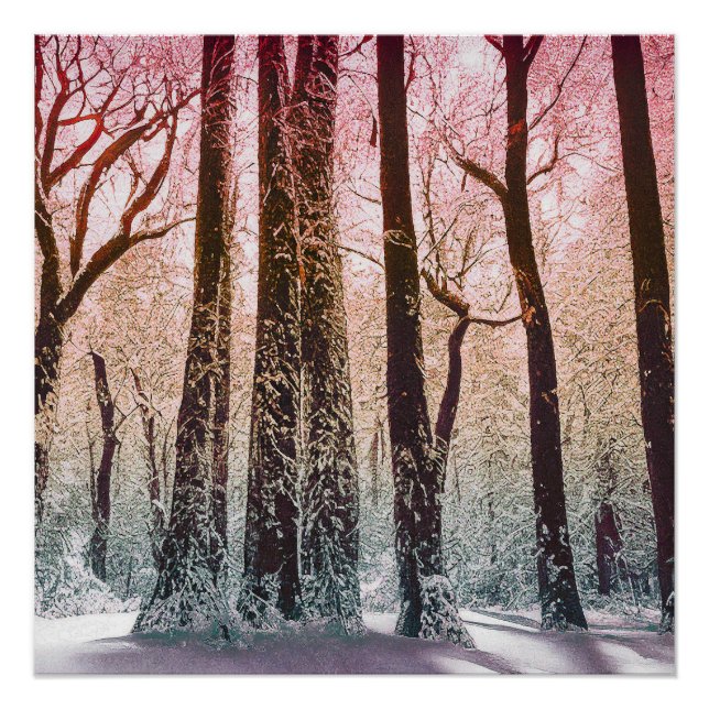 PÔSTER  FLORESTA DE NEVE NATUREZA (Frente)