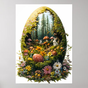 Poster Floresta de Ovos Fantasia Natureza Muralha