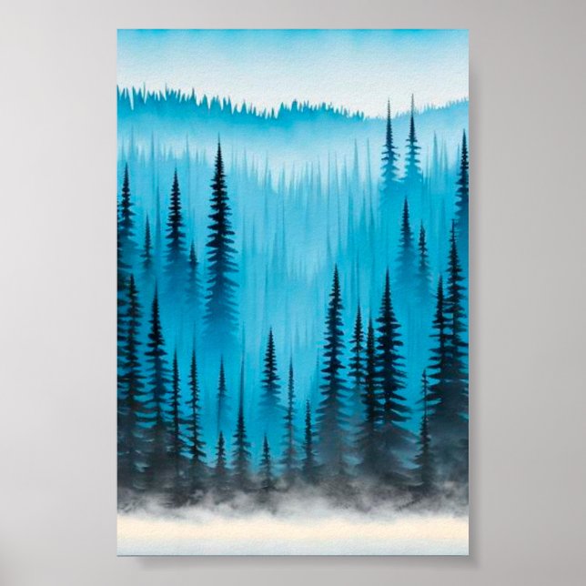 Poster Floresta de pinheiro (Frente)