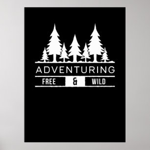 Poster Floresta de Pinheiros de Aventura Design de Nature