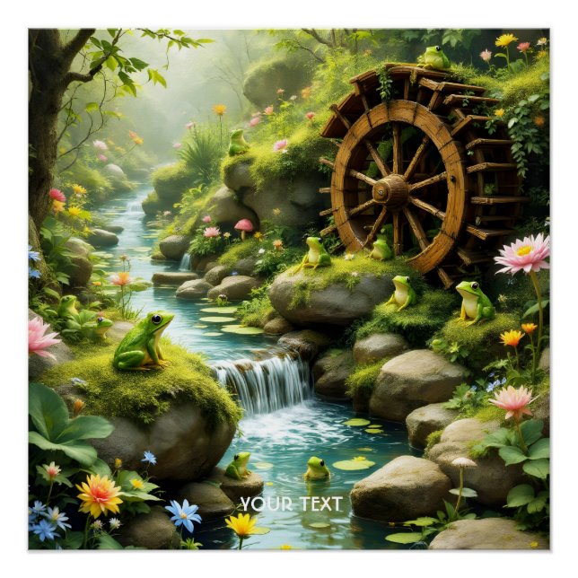 Pôster Floresta de Sapo Fantasy Cute (Frente)