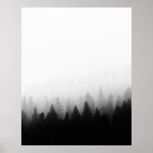 Poster Floresta de Spruce no nevoeiro