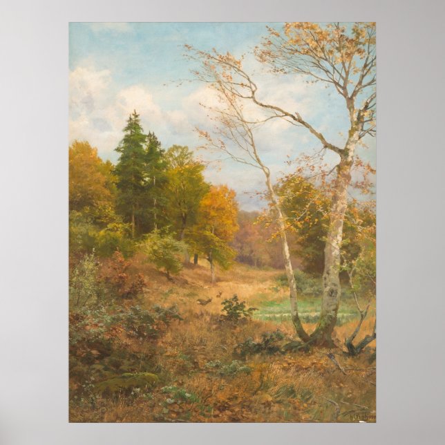 Poster Floresta do outono - Heinrich Böhmer (Frente)