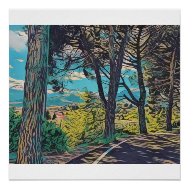 Pôster Floresta do outono vibrante (Frente)