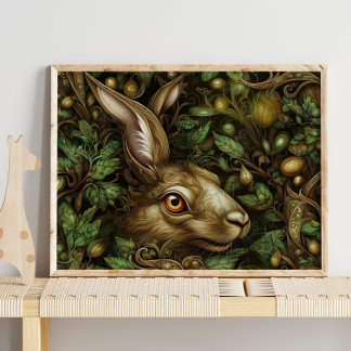 Poster Floresta Dourada Bunny Animal | Dourado Bunny Wall