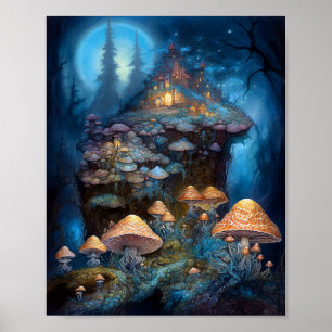 Poster Floresta Encantada, Castela, Castelo Fantasy Art
