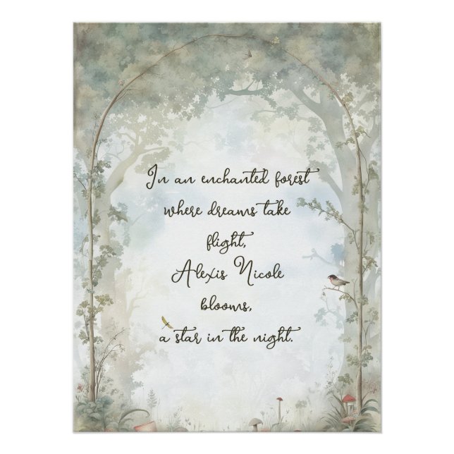 Pôster Floresta Encantada Etérea (Frente)