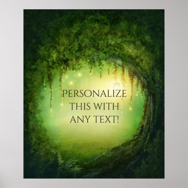 Pôster Floresta Encantada & Luzes Arte de Parede Rústica  (Frente)