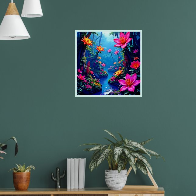 Poster Floresta Encantada Rio em Flor Arte (Sala de Estar 1)