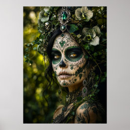 Poster Floresta Esmeralda Calavera – Botânica Verde