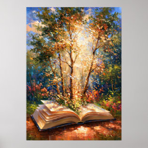 Poster Floresta Impressionista Do Livro Do Amante Da Arte
