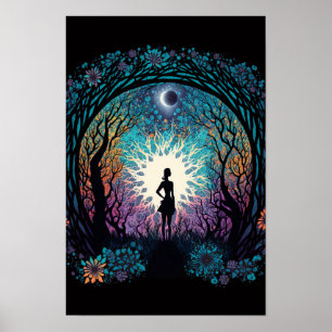 Poster Floresta Mandala Psicodélica Trippy 4