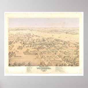 Poster Floresta, mapa panorâmico do CA (1874A)