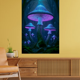 Poster Floresta Mística Etérea Natureza Bioluminescente