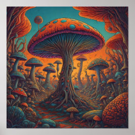 Poster Floresta Mushroom