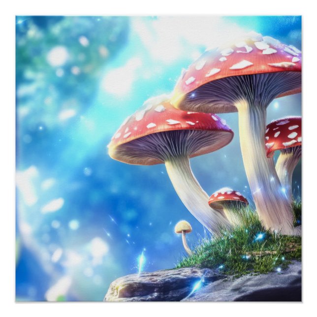 Pôster Floresta Mushroom (Frente)