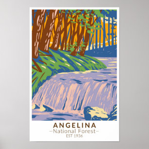 Poster Floresta Nacional Angelina Boykin Creek Vintage