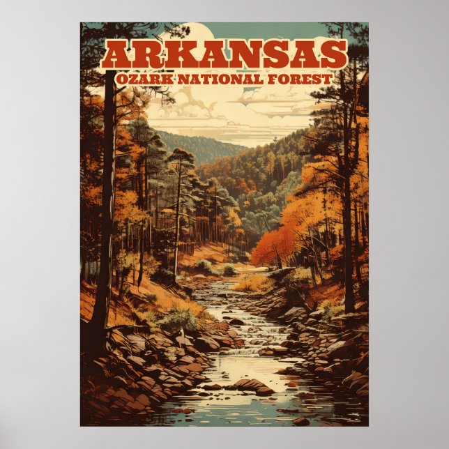 Poster Floresta Nacional de Ozark no Arkansas V01 (Frente)