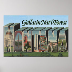 Pôster Floresta nacional do Gallatin, Montana