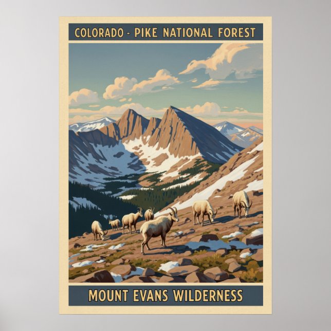 Poster Floresta Nacional Pike - Monte Evans Wilderness V0 (Frente)