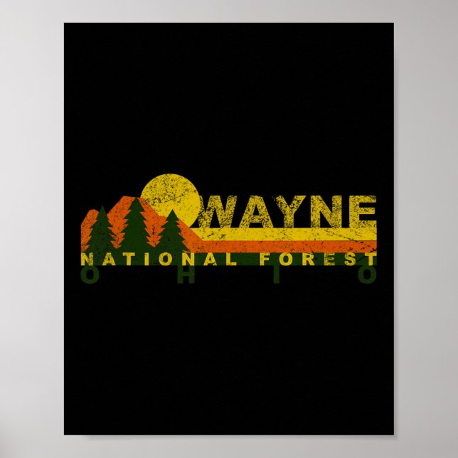 Poster Floresta Nacional Wayne Vintage Retro  (Frente)