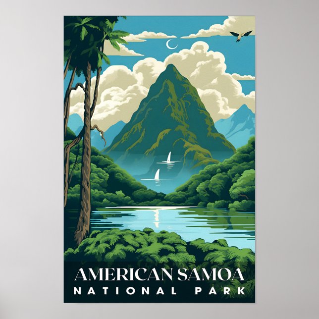 Poster Floresta Natural do Parque Nacional Americano Samo (Frente)